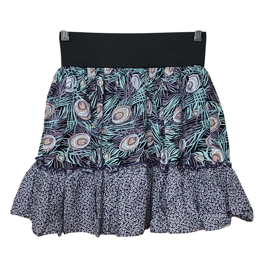 Xhilaration  Women M‎ Tiered 100%Cotton Prairie Cottagecore Boho Y2K Mini Skirt